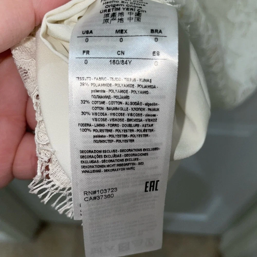 💰3 For $25 💰Armani Exchange Off White Lace Mini Dress SZ 0 - Picture 8 of 9